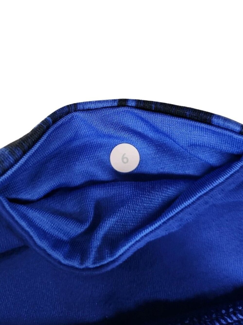 Lululemon Wunder Under Reversible Black/Sapphire Blue 24" Crop Leggings Sz 6 - Picture 2 of 5